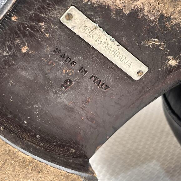 Dolce & Gabbana Men’s Black Leather Slip On Loafers Size 9. - Picture 5 of 16